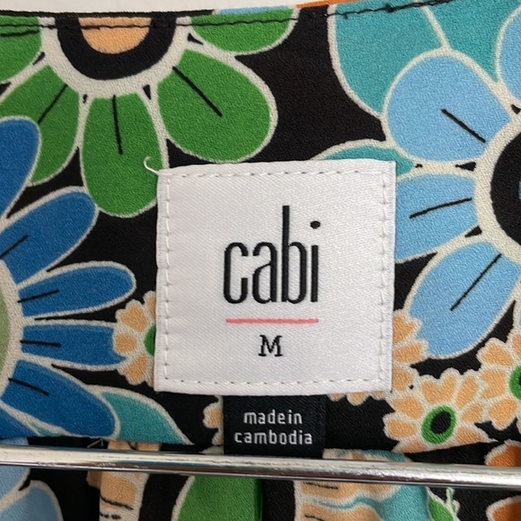 Cabi Women’s Front Button Floral Peplum Blouse Multicolored M - Picture 3 of 7